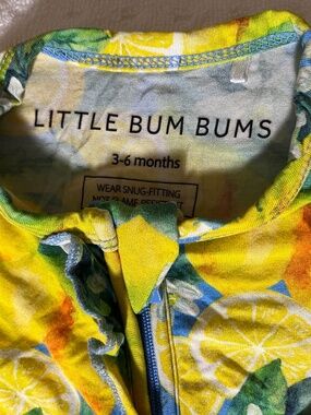 Little Bum Bums zippered sleeper with ruffles on bum and knotted hat